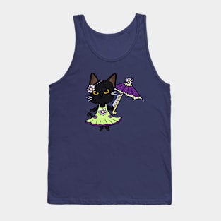 Spring Time Black Kitty Cat Tank Top